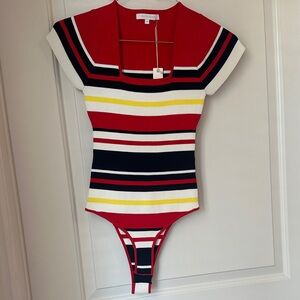 NWT- Red and Black Striped bodysuit